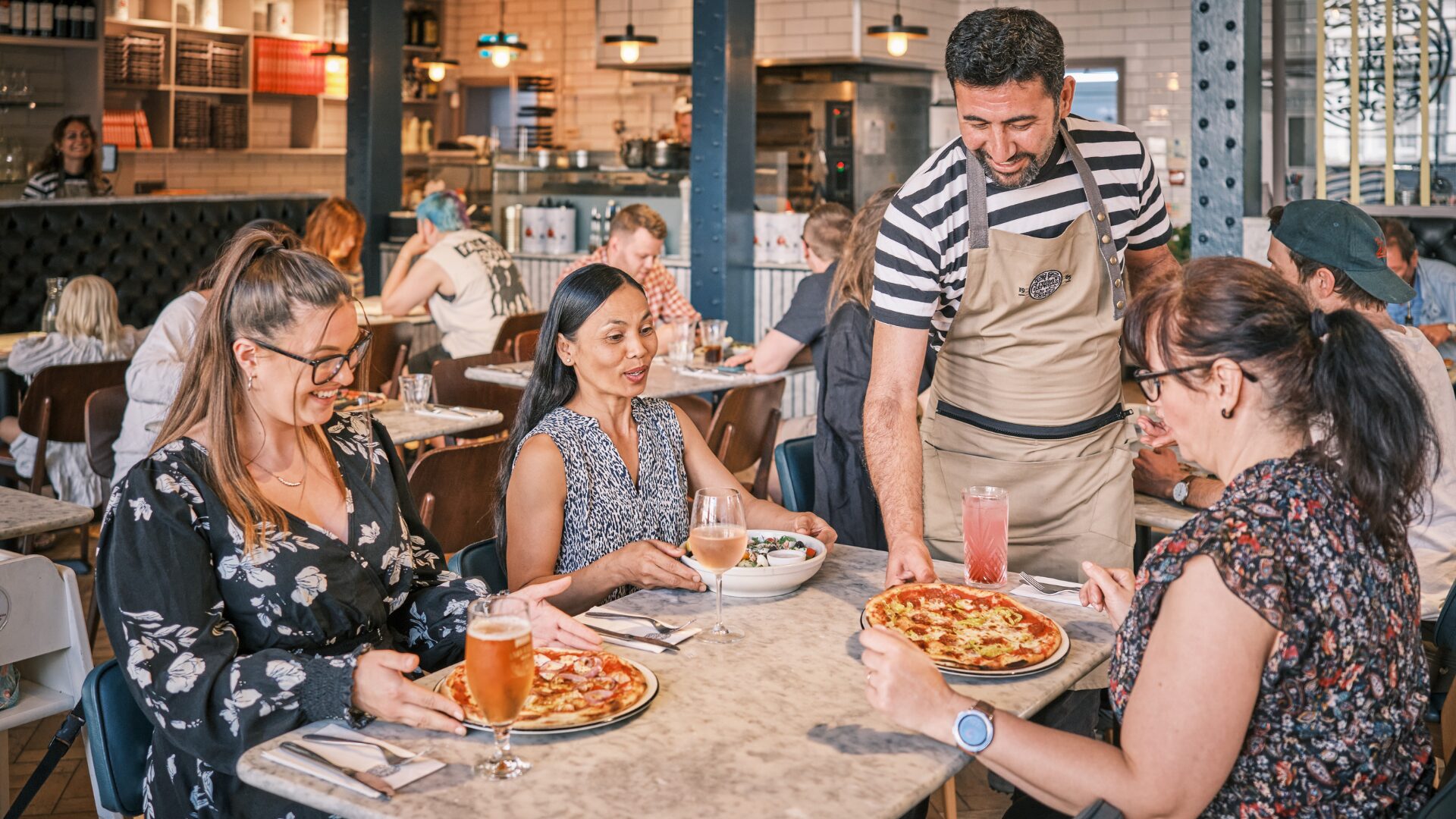 PizzaExpress three diners at a table