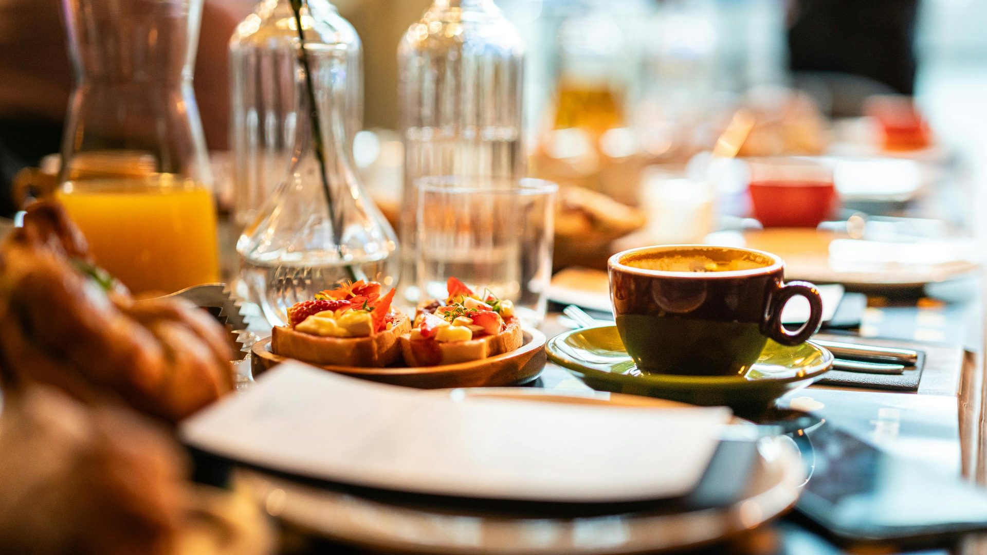 Morning Diners at restaurant