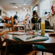 clear drinking glass on table
