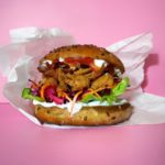 burger with tomato and lettuce