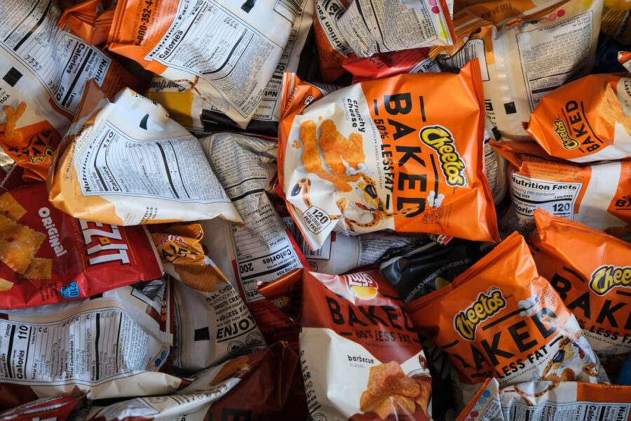 cheese-flavored snacks, Cheetos Baked chip bag lot