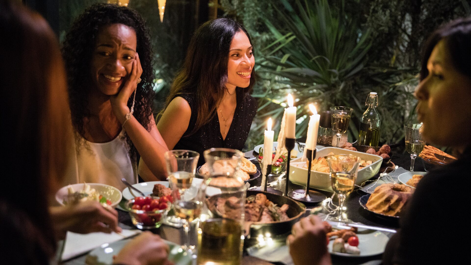 Black History Month friends at dinner table