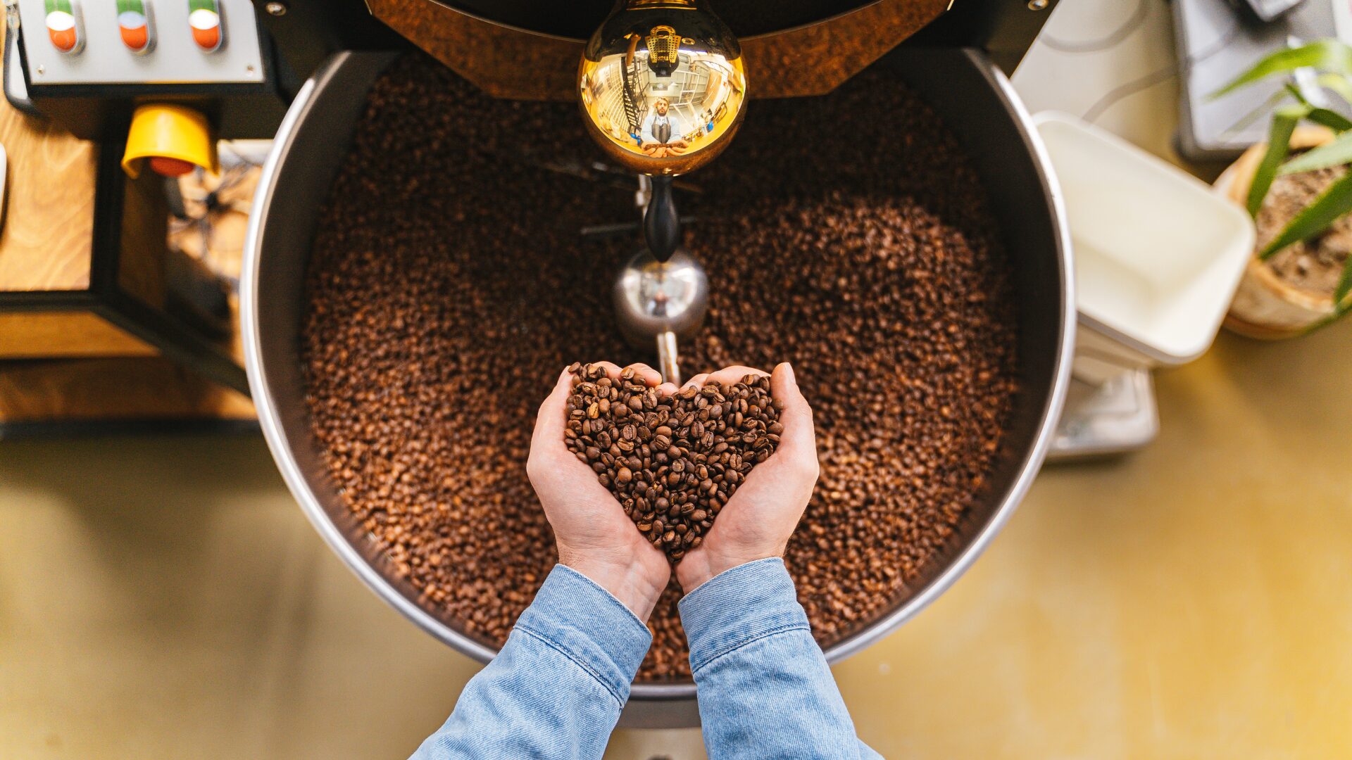 Coffee in a roaster