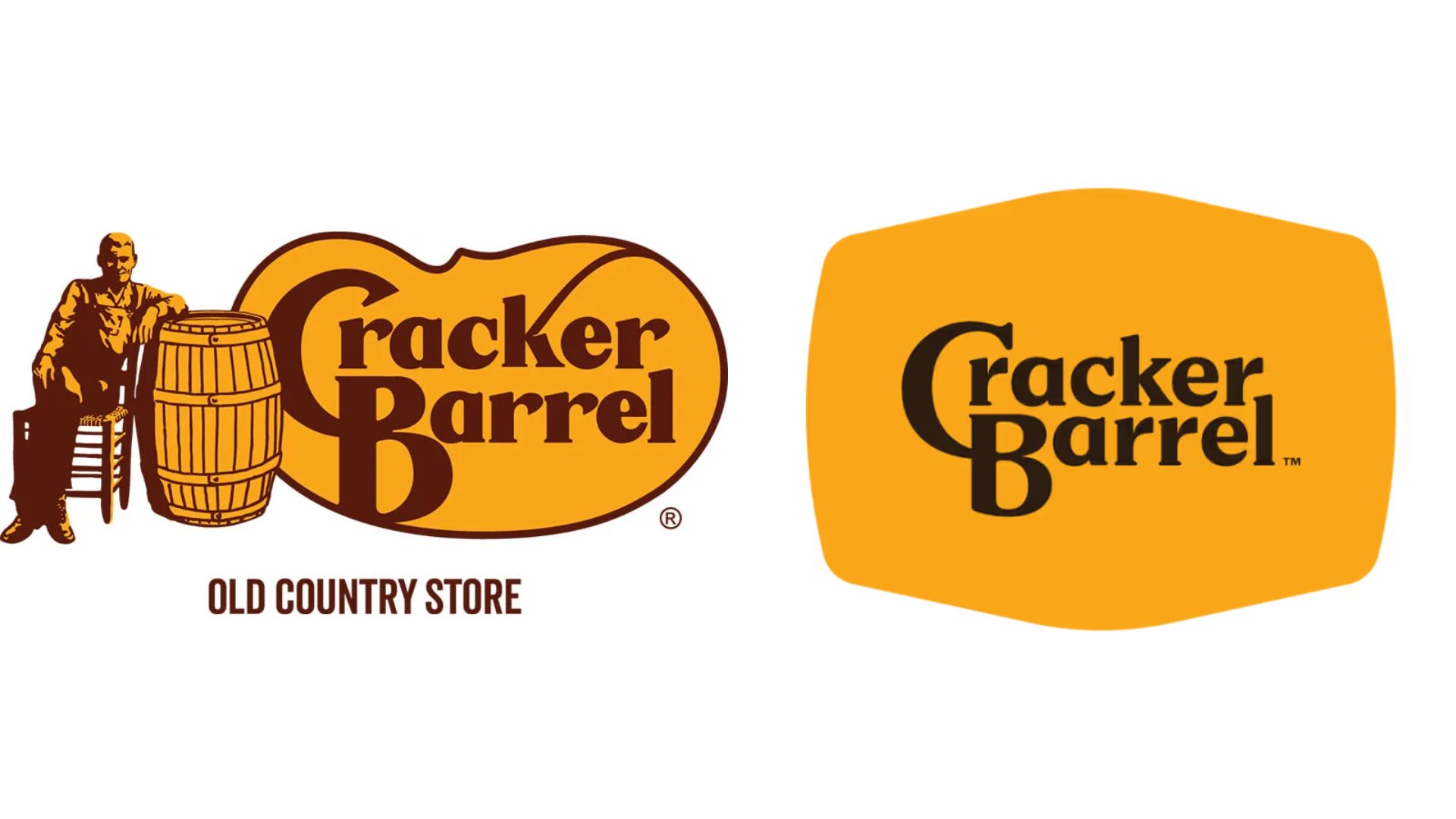 Cracker Barrel Logos, side-by-side