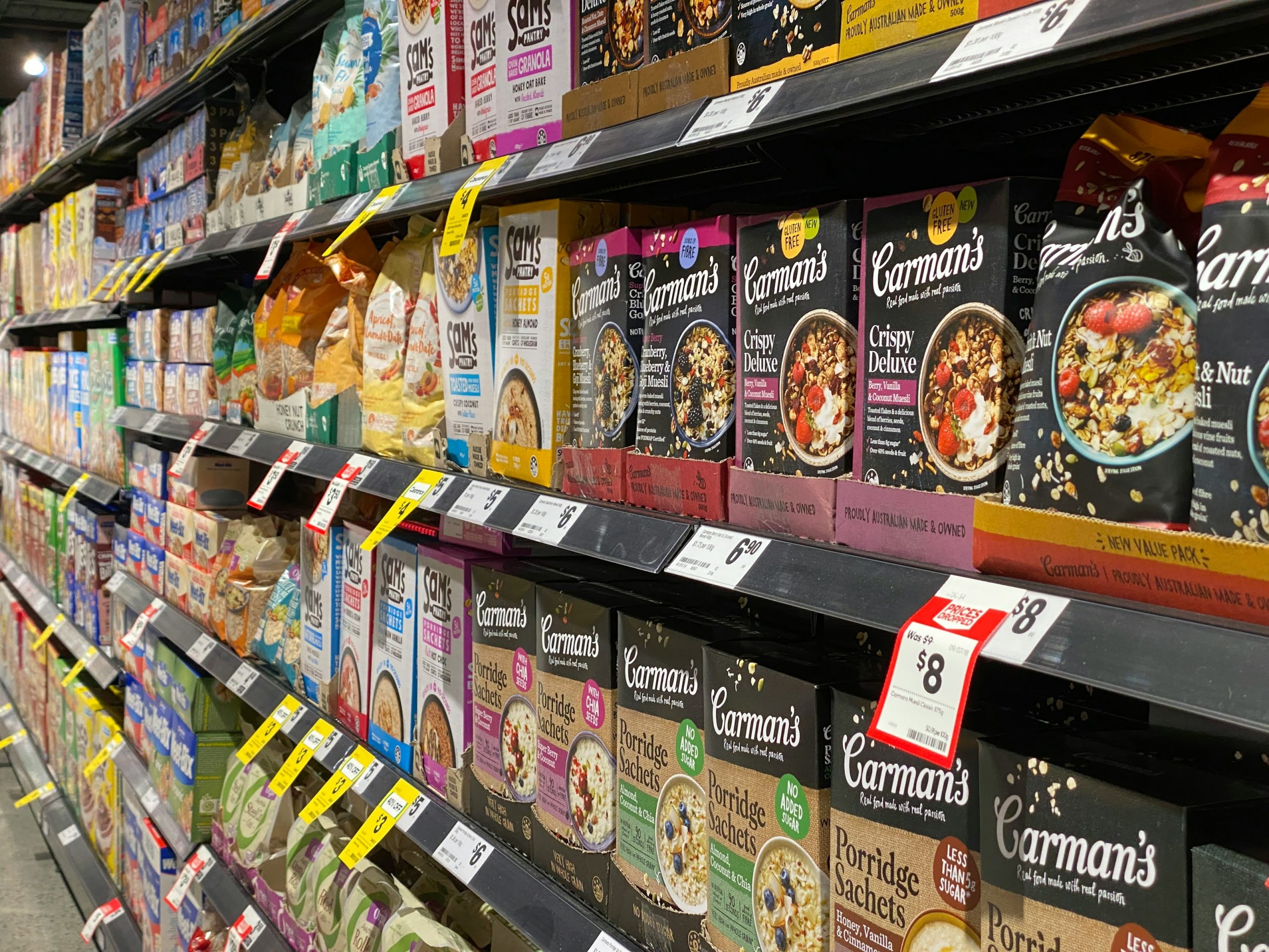 brown and green labeled box lot